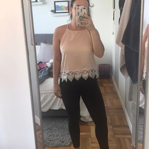 necessary clothing cami w/ lace detail